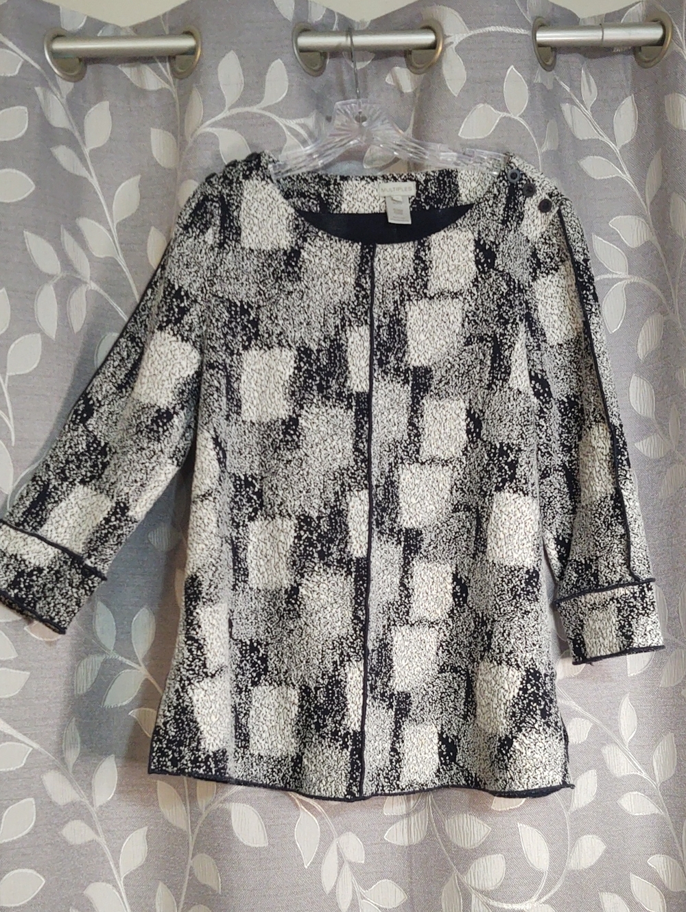 Multiples Womens Black & White Patterned Tunic size M